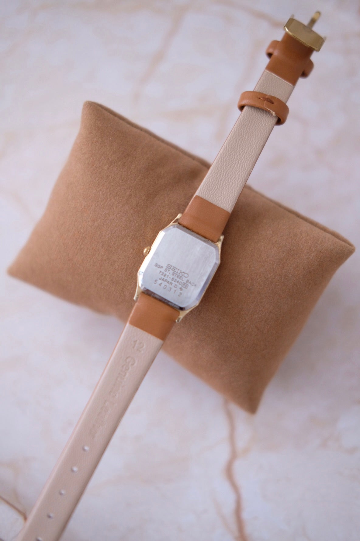 Vintage Seiko Watch (Octagonal Dial) - Tan Strap