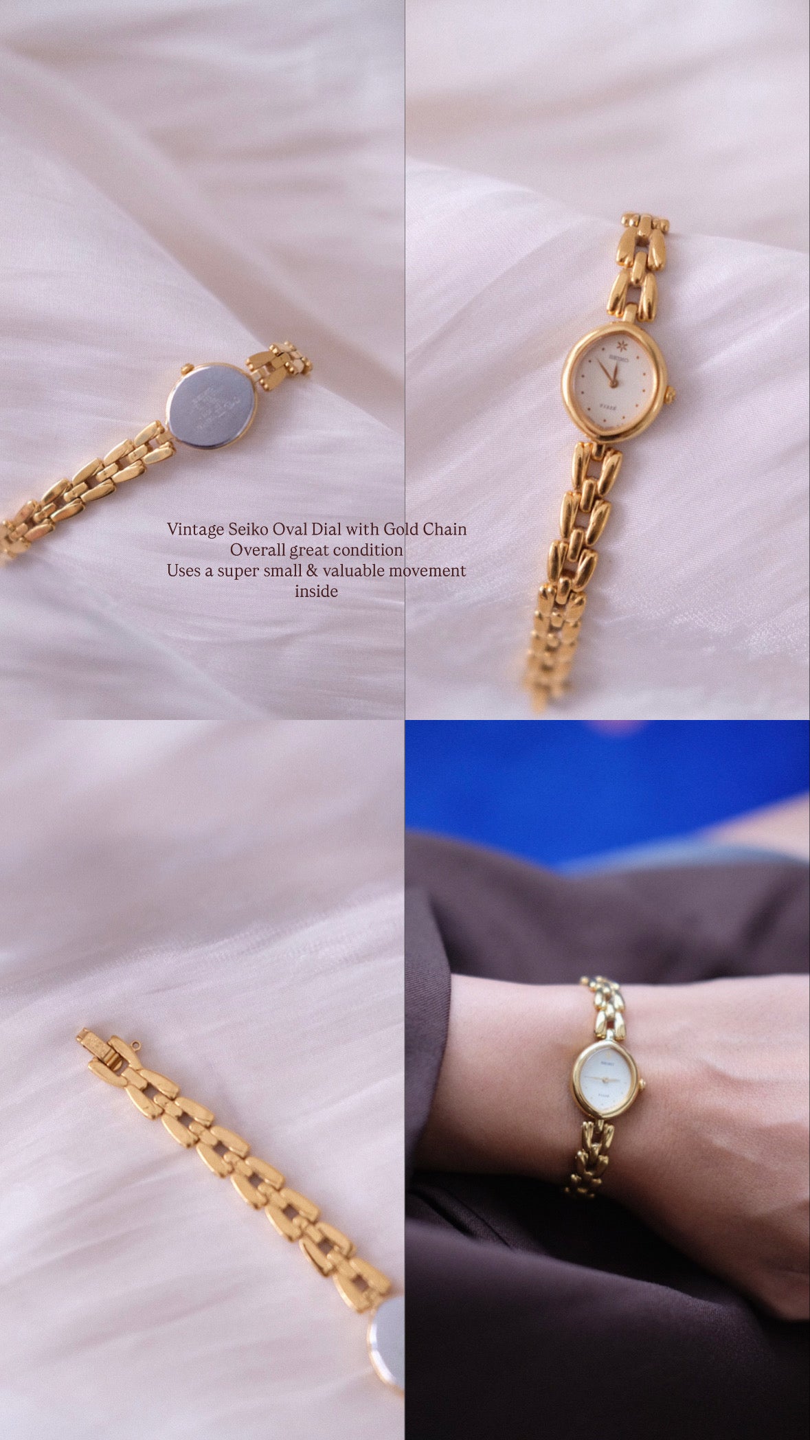 Vintage Seiko Watch - Gold Oval Dial