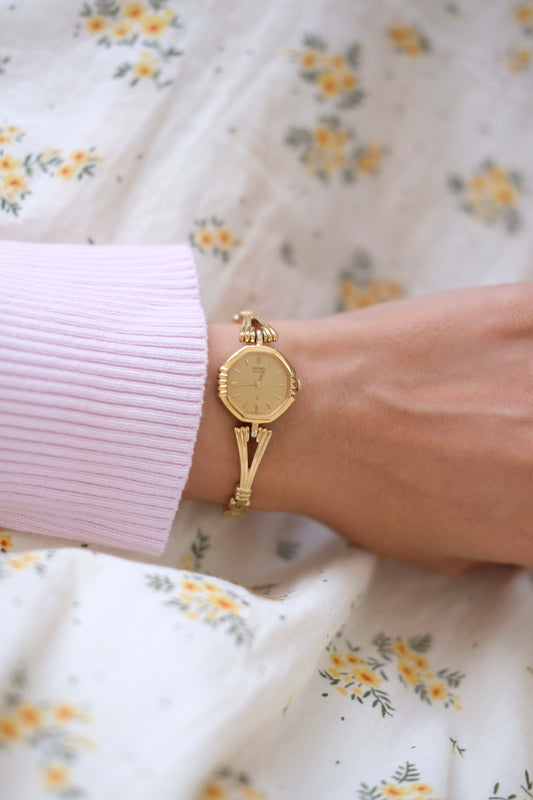 Vintage Seiko Watch - Octagonal Gold Dial