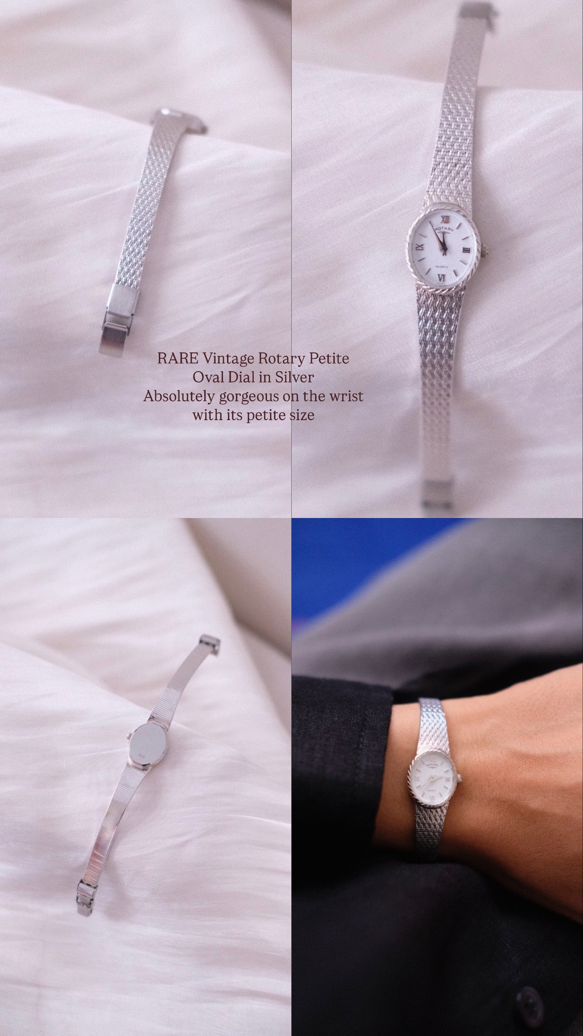 RARE Vintage Rotary Watch - Petite Silver Dial