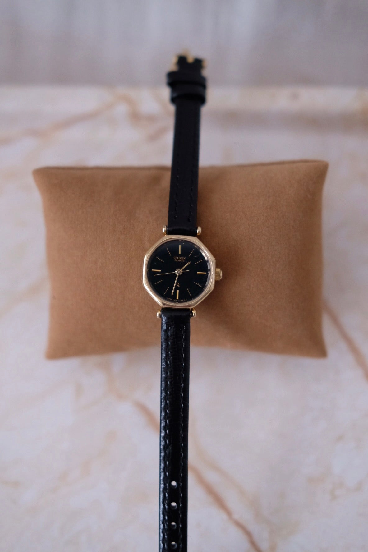 Vintage Citizen Watch with Hexagon Black Dial