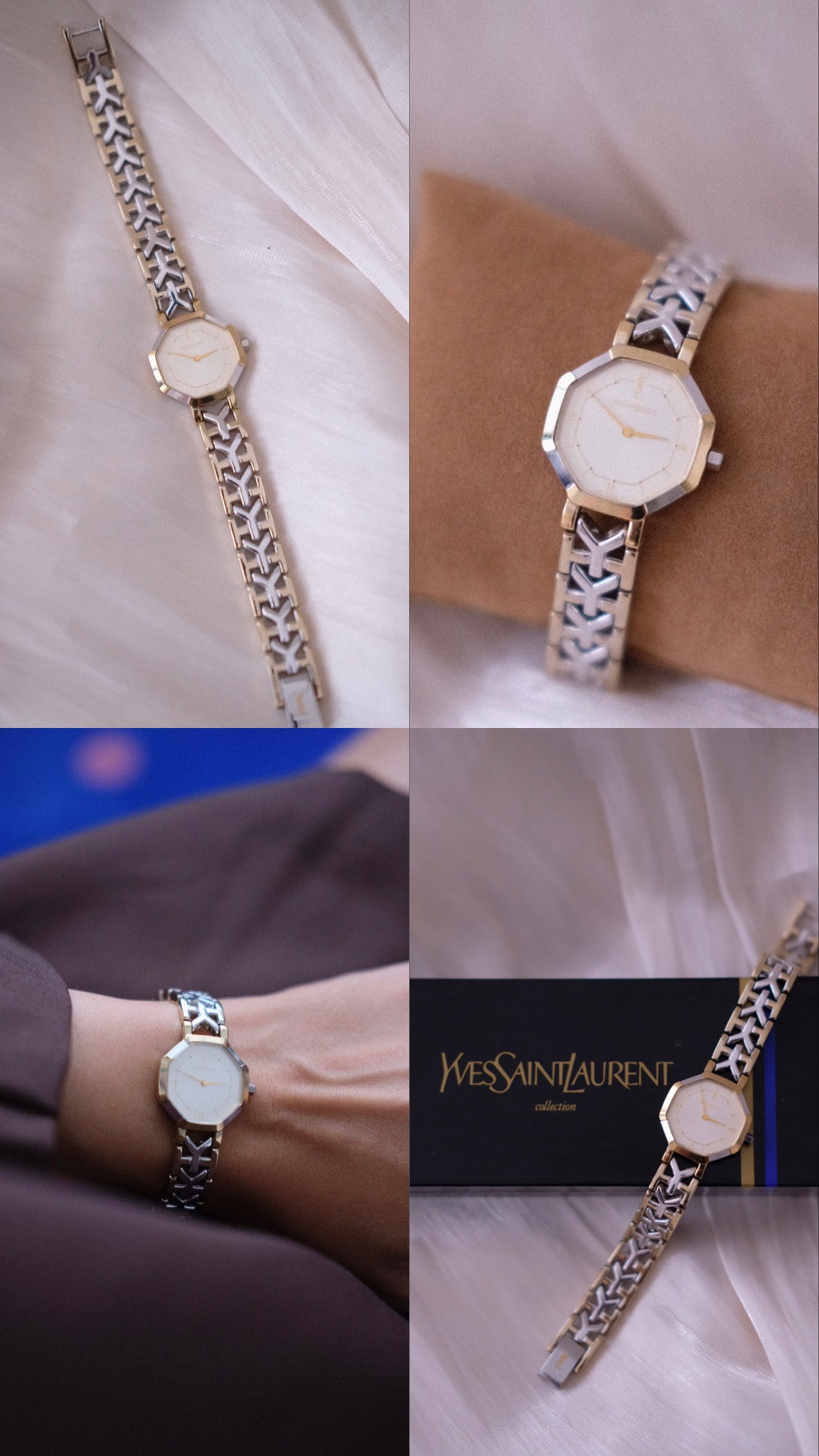 RARE Vintage YSL Watch with Octagon Dial (original box