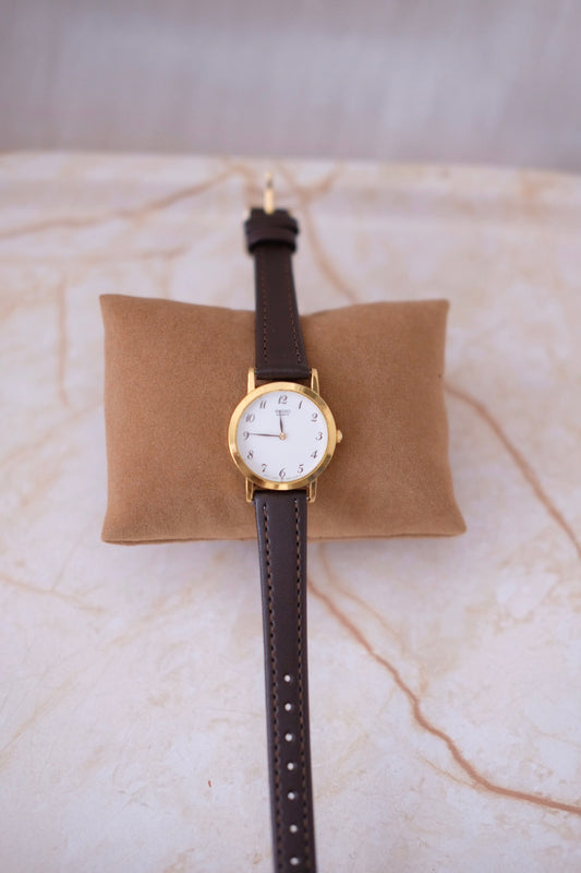 Vintage Seiko Watch (Circular Dial) - Brown Strap