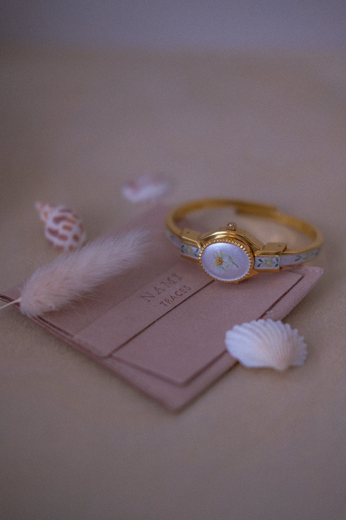 Vintage Peek-a-boo Bangle Watch - Pearl Oval