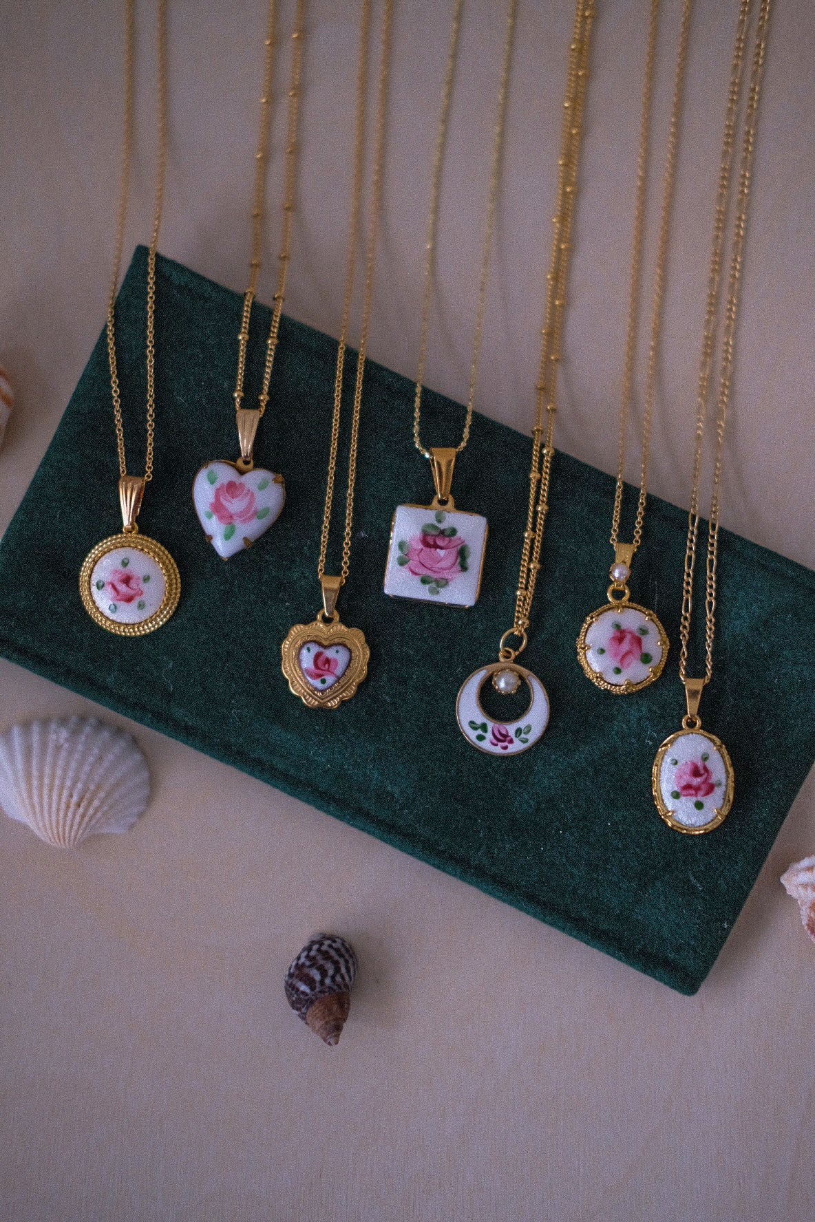 Vintage Oval Charm Necklace with 14k gold filled chain