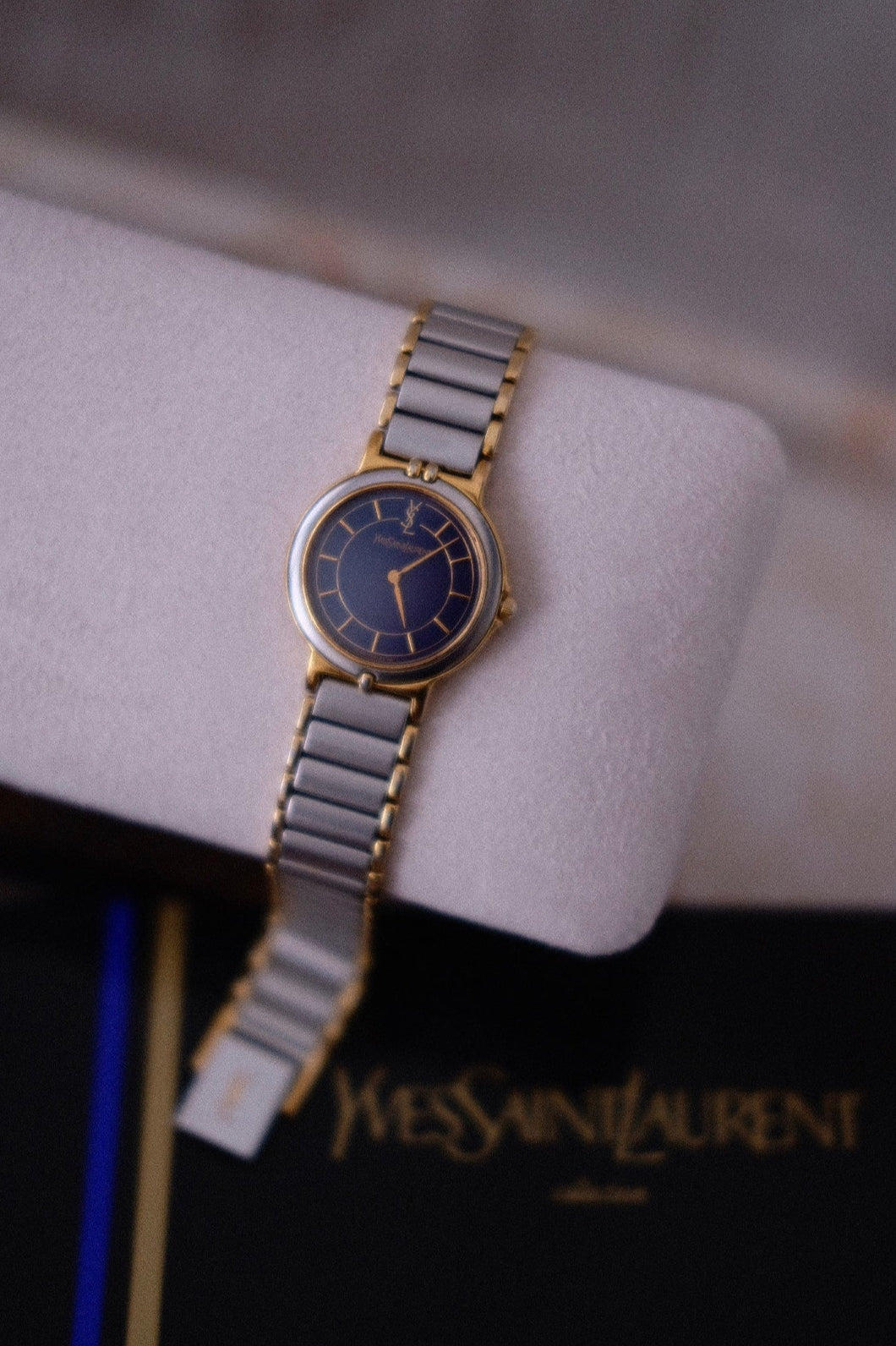 RARE Vintage YSL Watch with Navy Dial (original box)